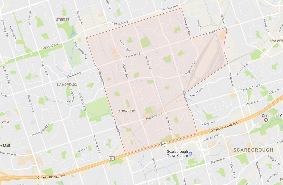 Peta Agincourt kejiranan Toronto