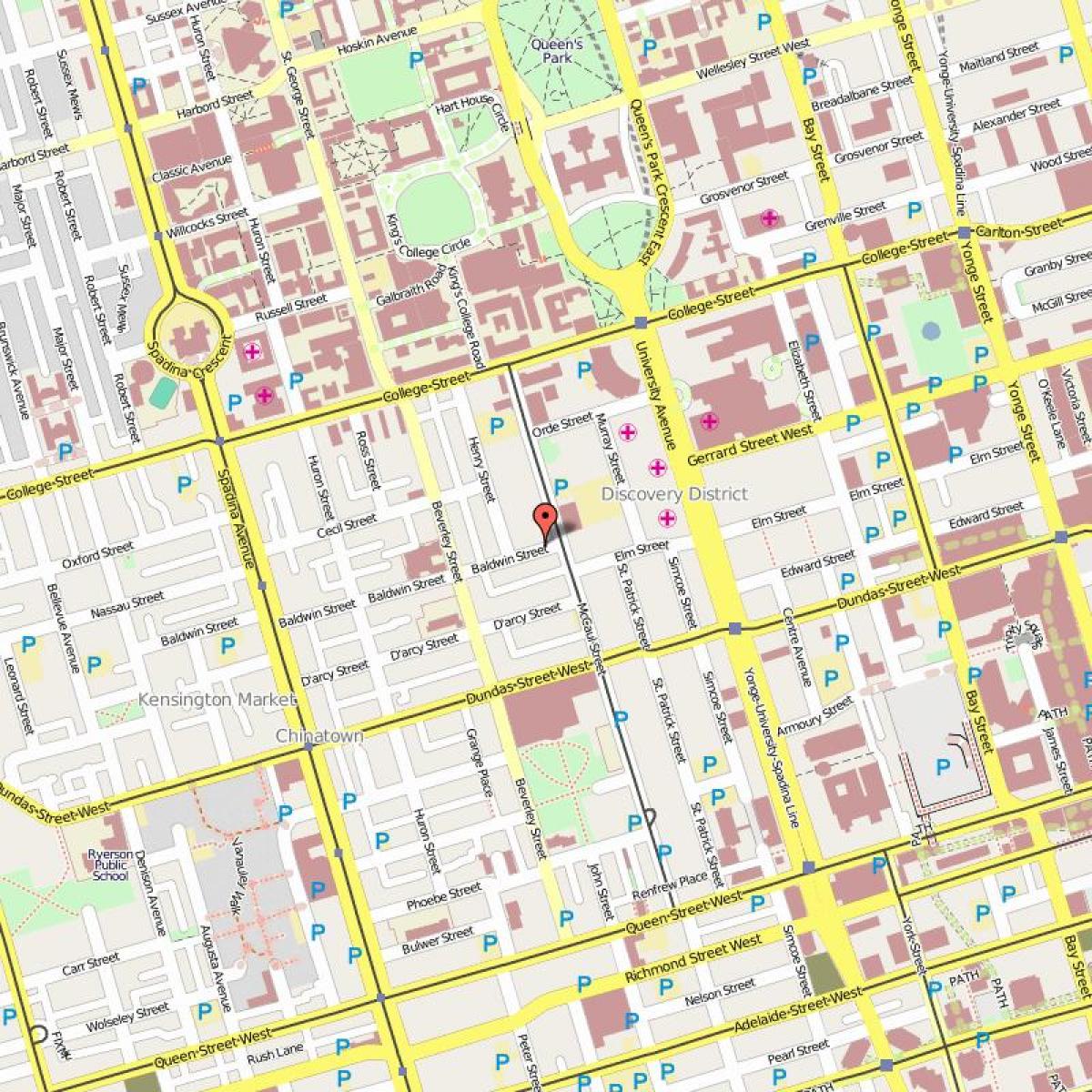 Peta Baldwin Kampung Toronto