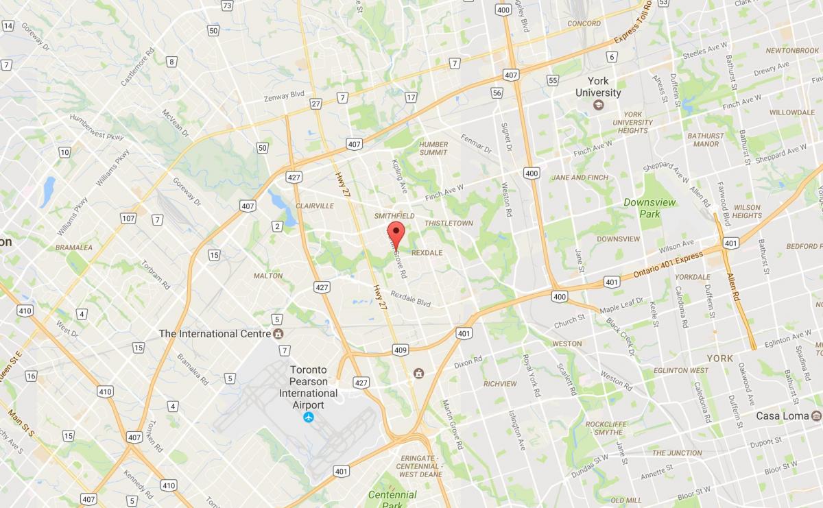 Peta Barat Humber-Clairville kejiranan Toronto