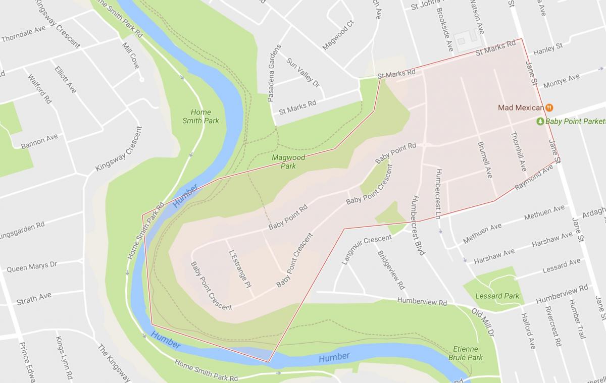Peta Bayi Titik kejiranan Toronto