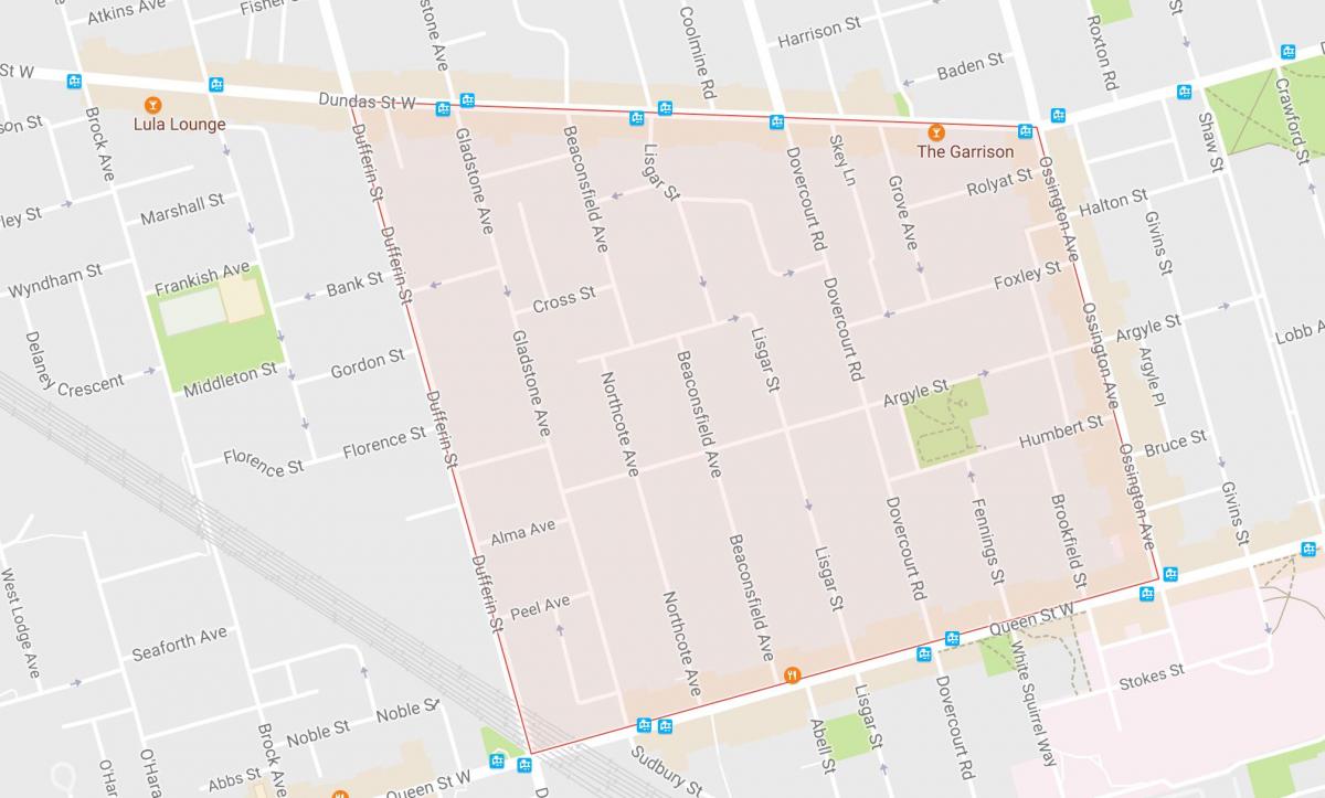 Peta Beaconsfield Kampung kejiranan Toronto