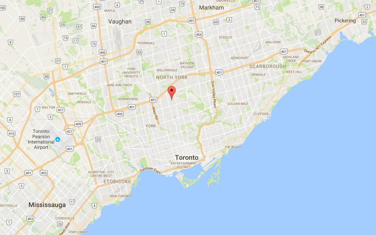 Peta Taman Bedford daerah Toronto
