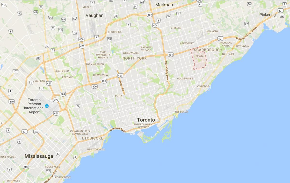 Peta Bendale daerah Toronto