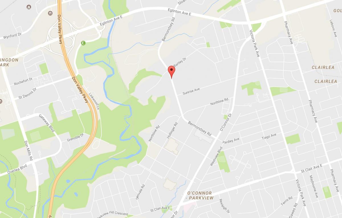 Peta Bermondsey kejiranan Toronto