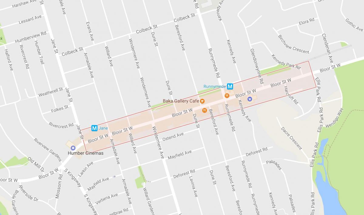 Peta Bloor West Village kejiranan Toronto