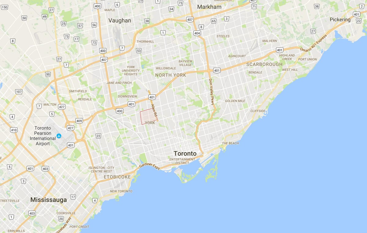 Peta Briar Bukit–Lihat daerah Toronto