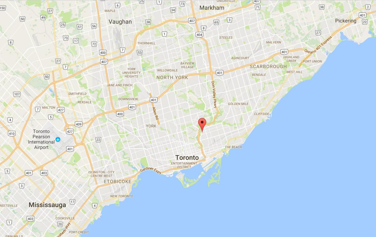 Peta Broadview daerah Utara Toronto