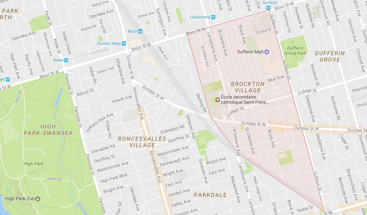 Peta Brockton Kampung kejiranan Toronto