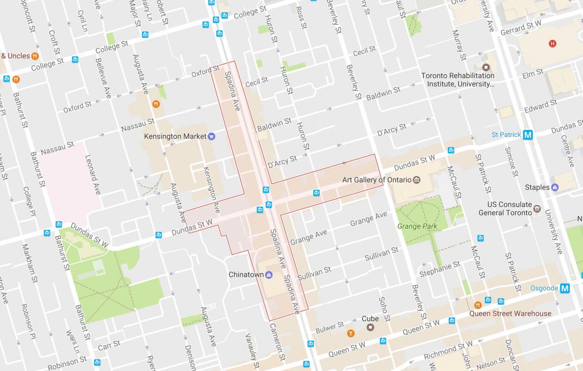 Peta Chinatown kejiranan Toronto