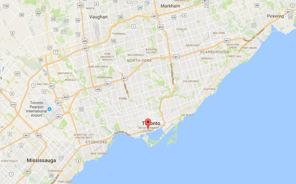 Peta CityPlace daerah Toronto