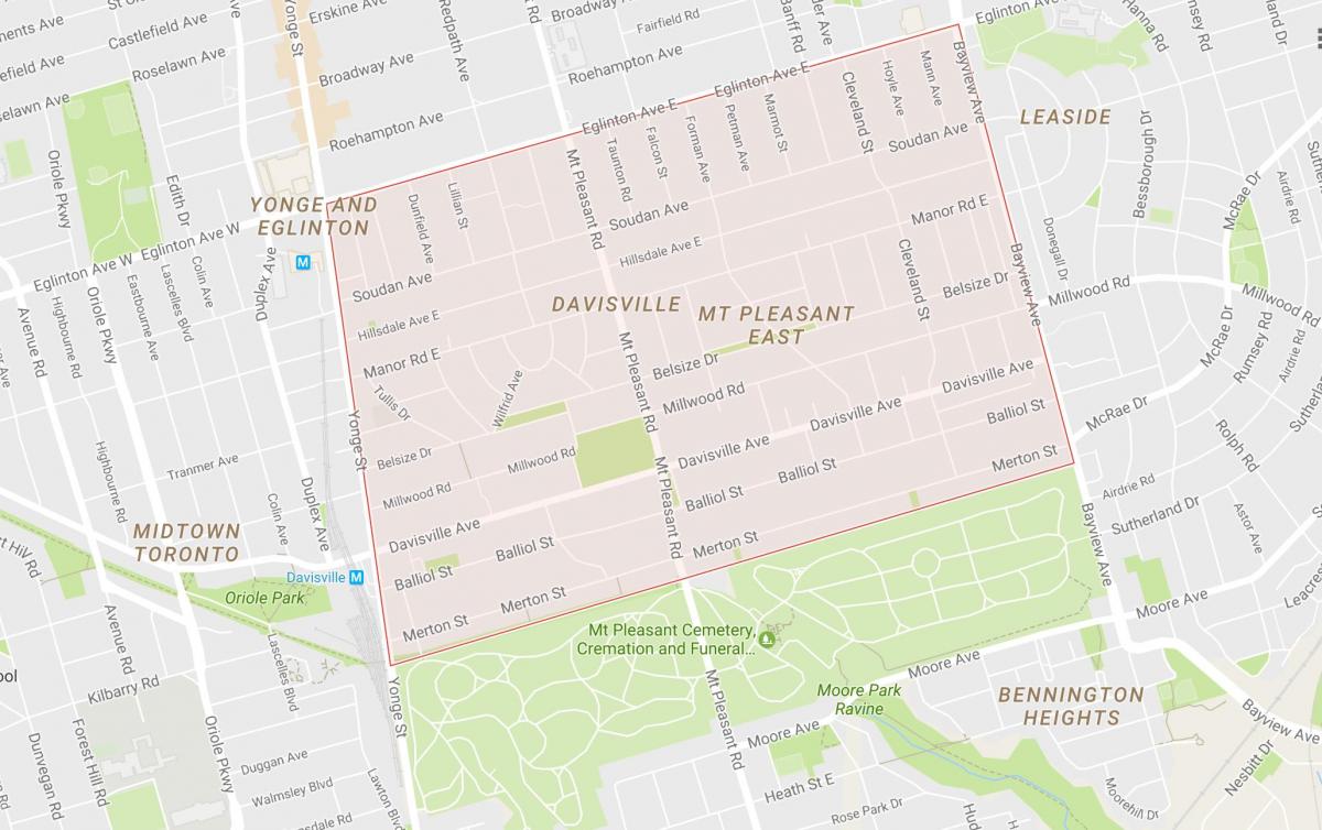 Peta Davisville Kampung kejiranan Toronto