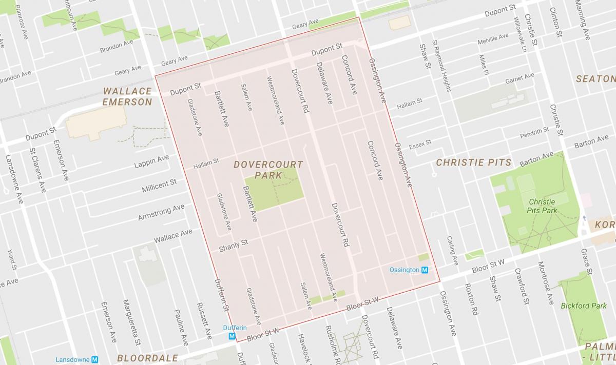 Peta Dovercourt Park lingkungan Toronto