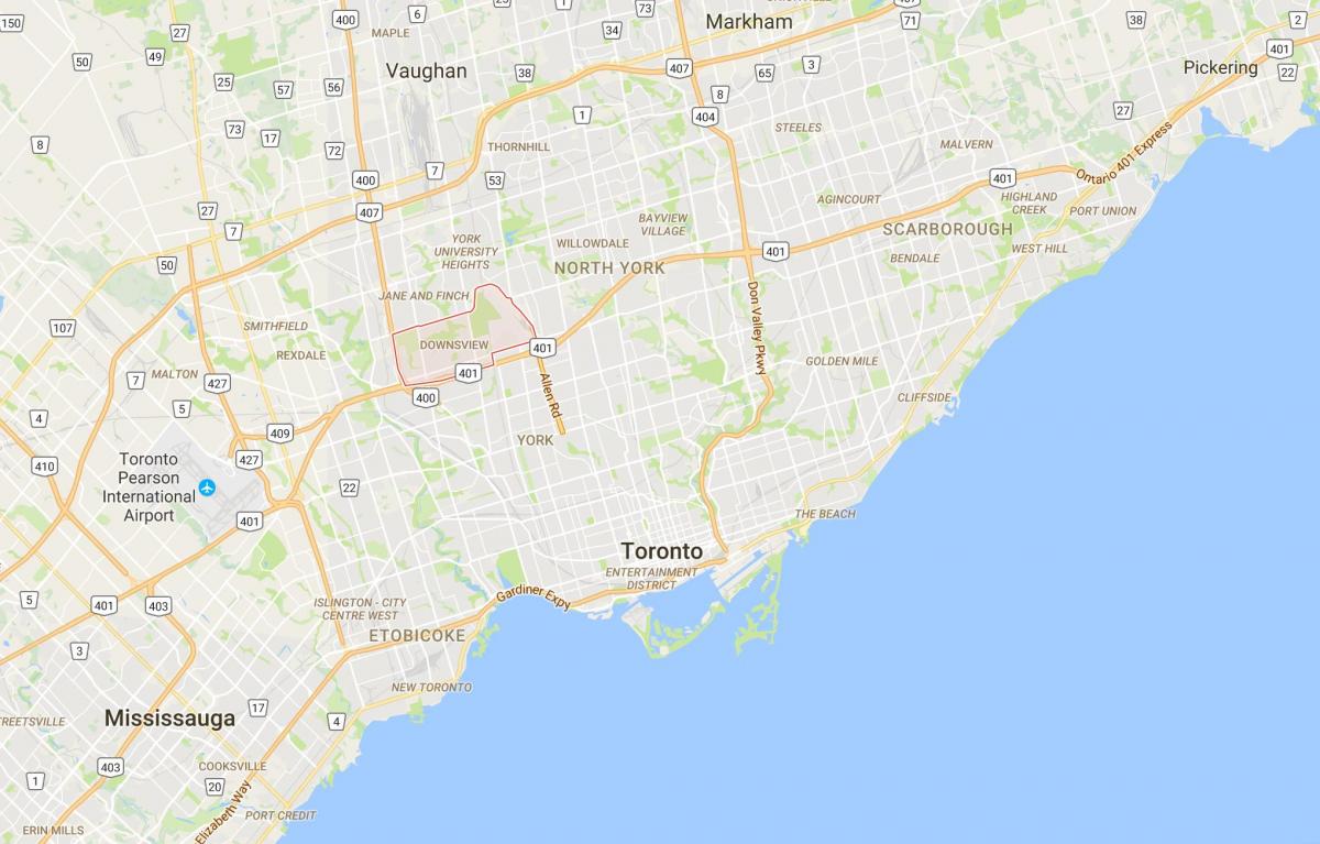 Peta Downsview daerah Toronto