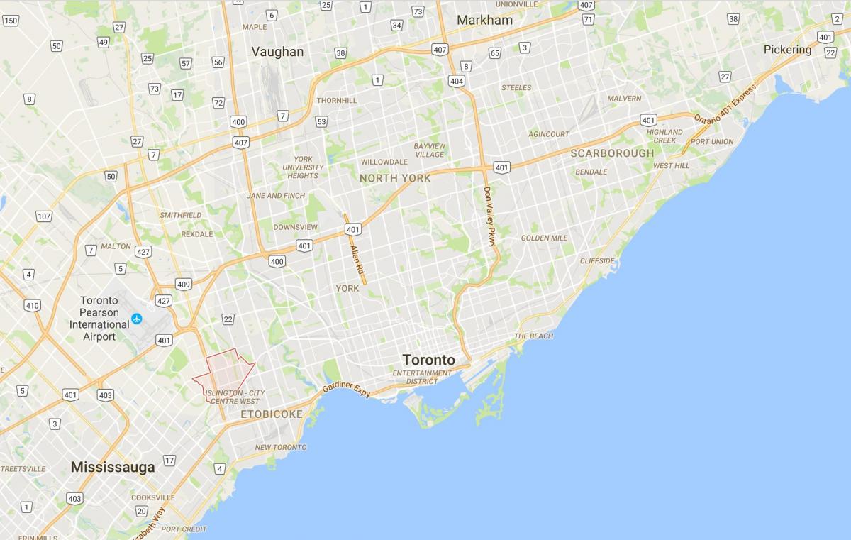 Peta Eatonville daerah Toronto