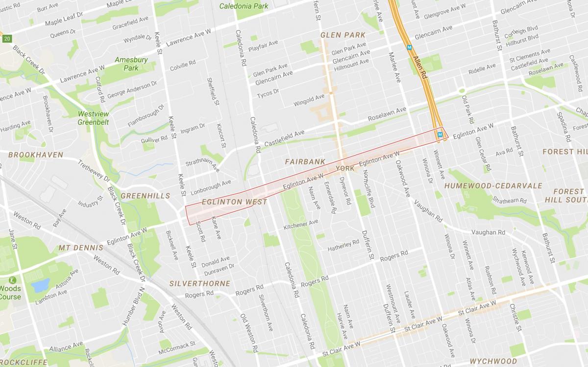 Peta Eglinton Barat kejiranan Toronto