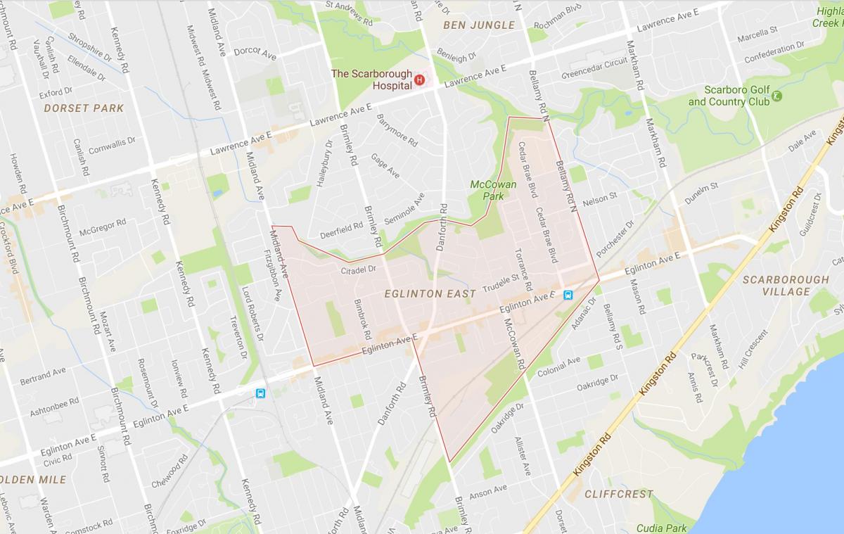 Peta Eglinton Timur kejiranan Toronto