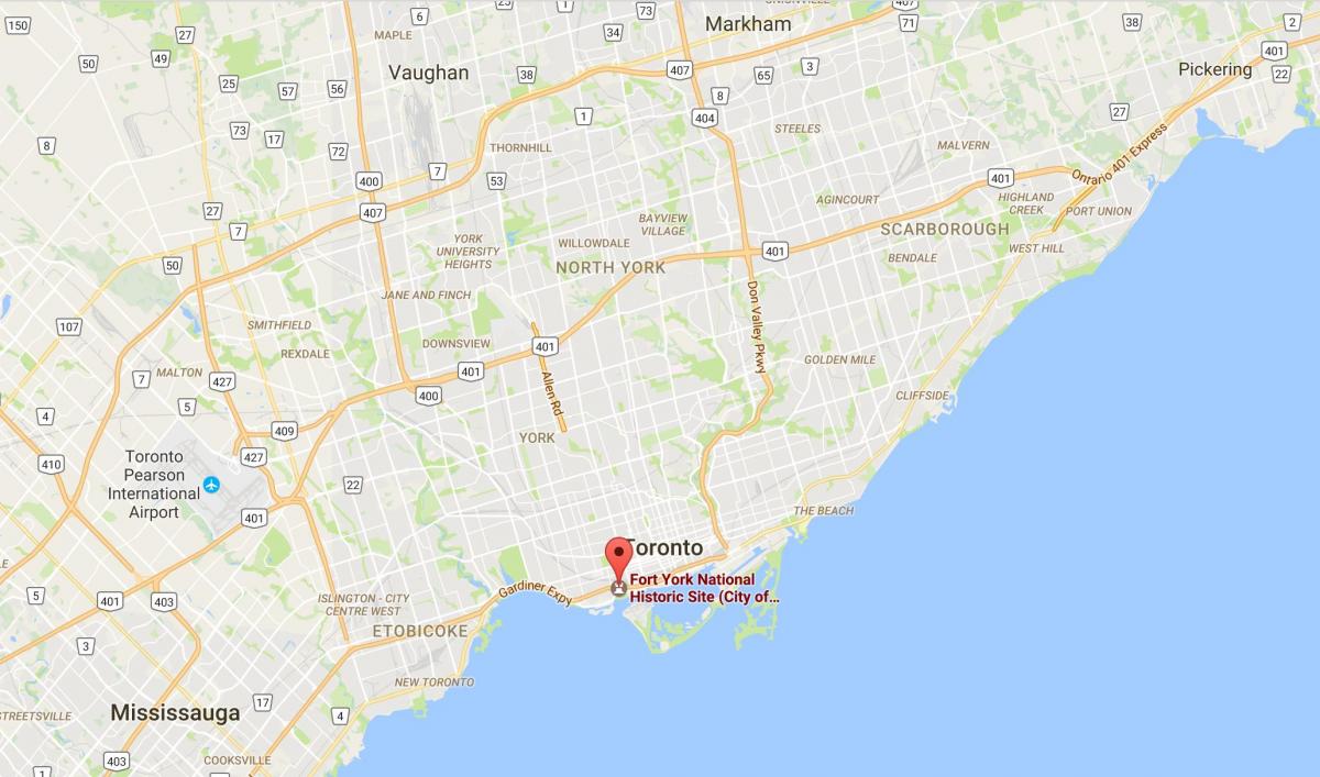 Peta Fort York daerah Toronto