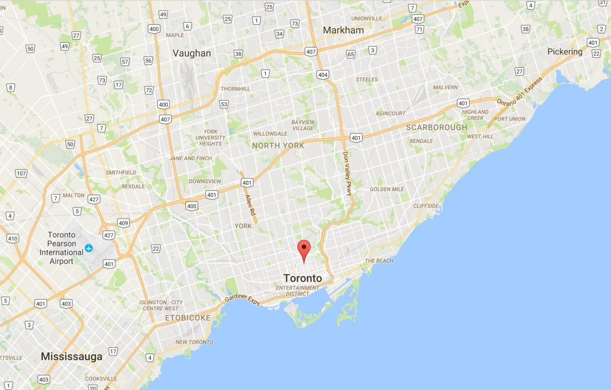 Peta Gereja dan Wellesley daerah Toronto