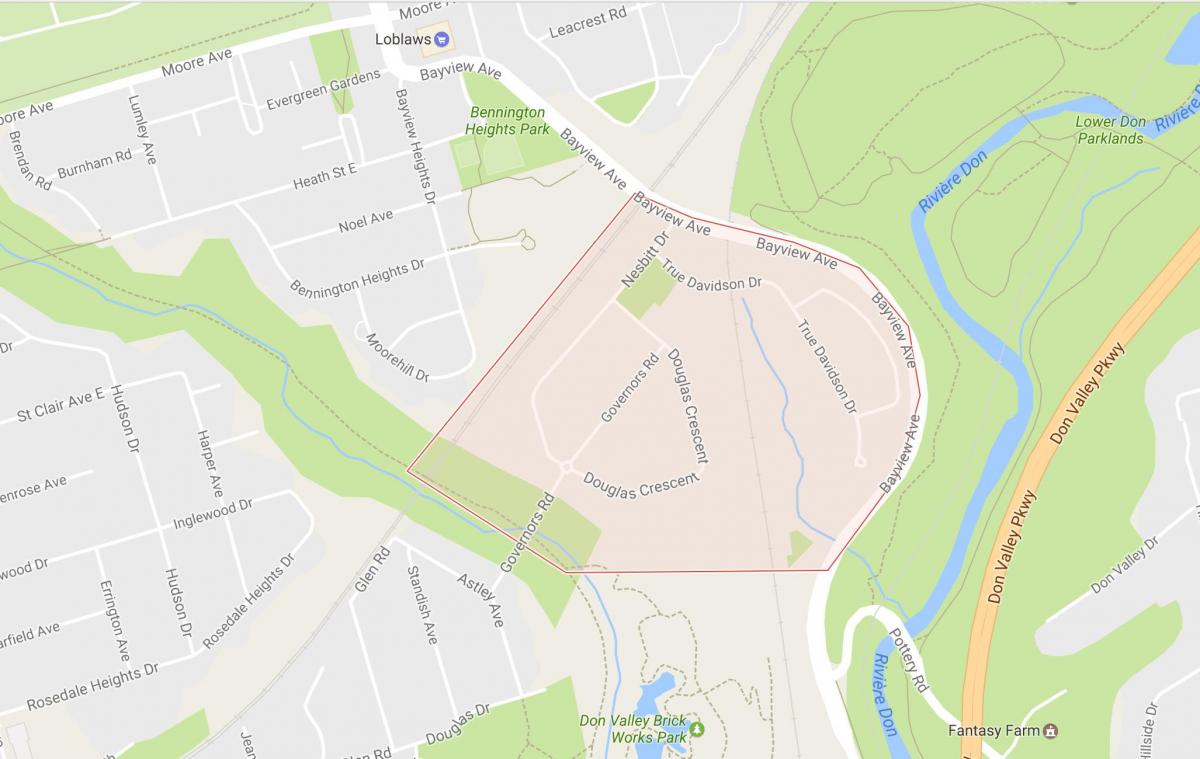 Peta Gubernur Jambatan kejiranan Toronto