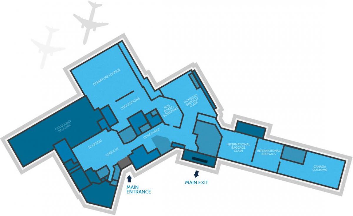 Peta Hamilton terminal lapangan terbang