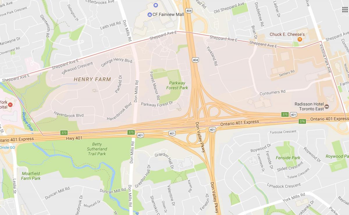 Peta Henry Ladang kejiranan Toronto