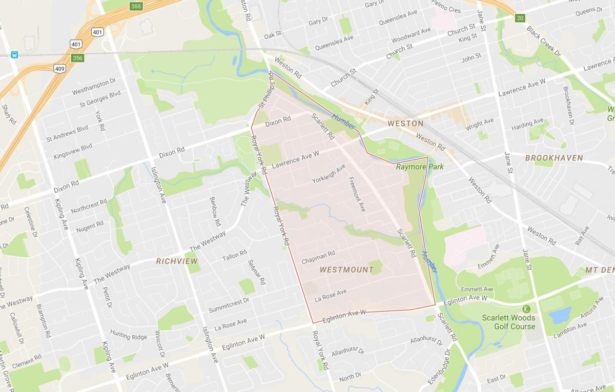 Peta Humber Heights – Westmount kejiranan Toronto