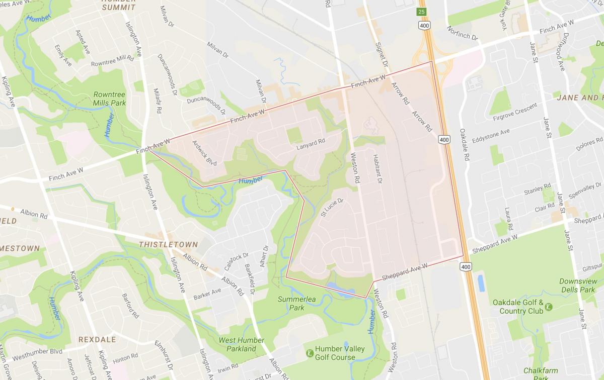 Peta Humbermede kejiranan Toronto