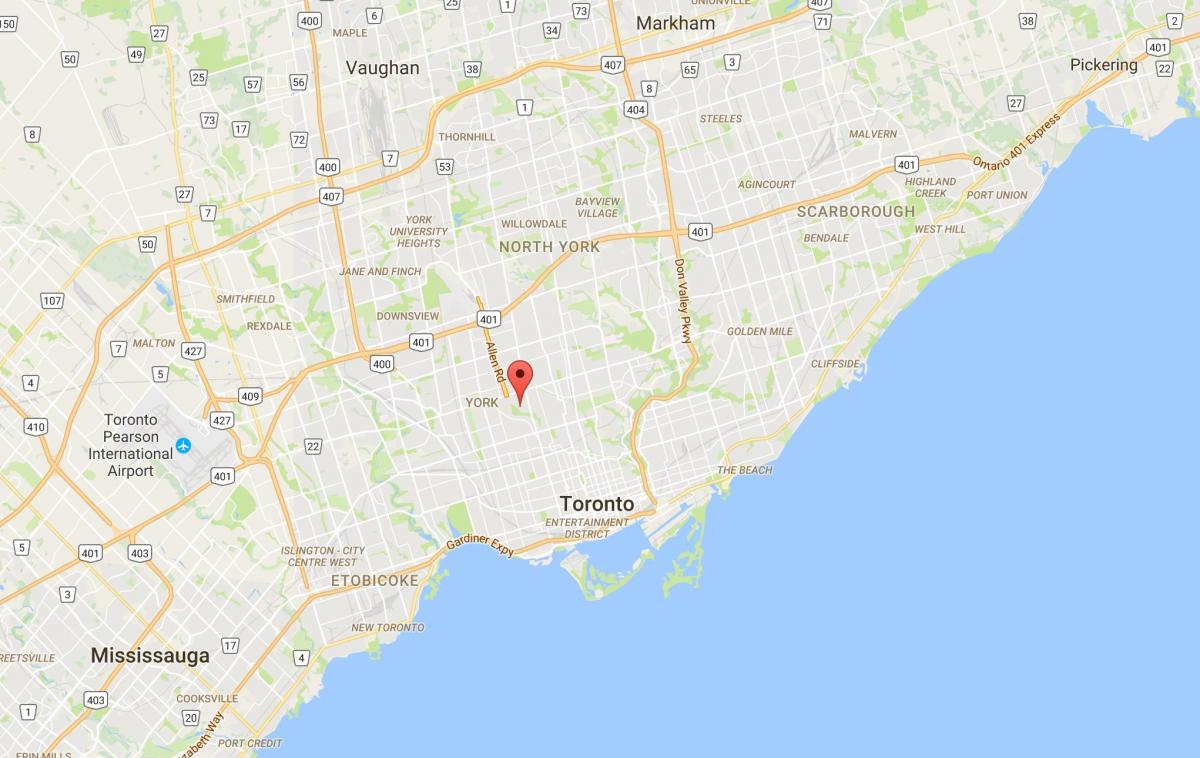 Peta Humewood–Cedarvale daerah Toronto