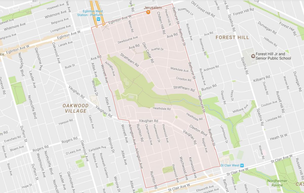 Peta Humewood–Cedarvale kejiranan Toronto