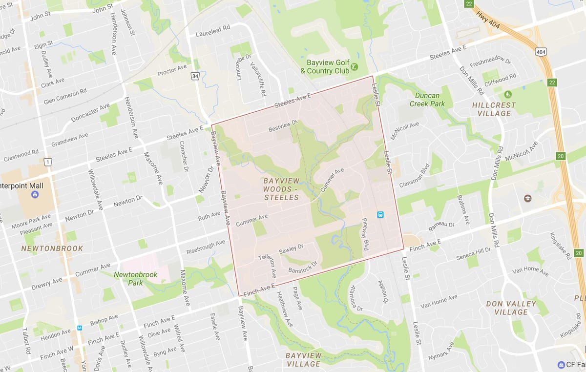 Peta Imperial Hutan – Steeles kejiranan Toronto