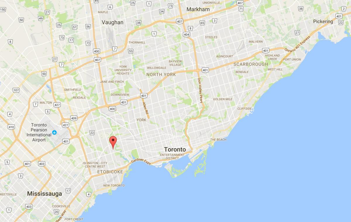 Peta Kingsway daerah Toronto