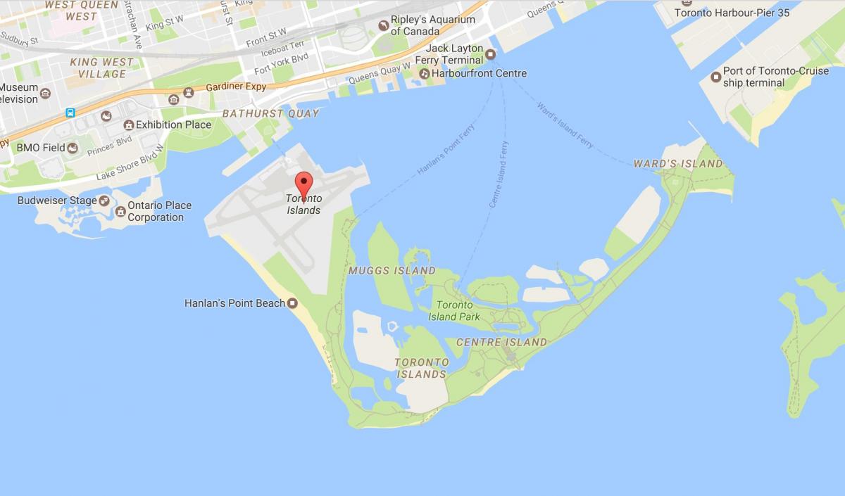 Peta kejiranan Toronto pulau-Pulau tetangga Toronto