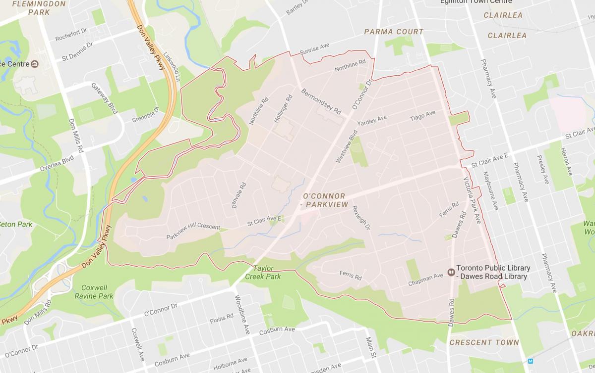 Peta Kekang Jalan kejiranan Toronto