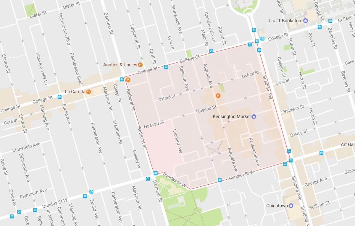 Peta Kensington Pasaran kejiranan Toronto