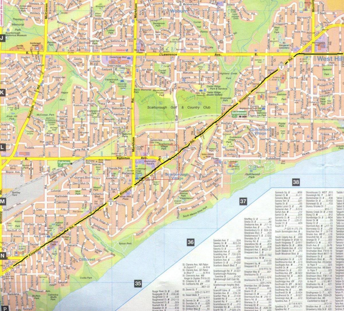 Peta Kingston jalan Toronto