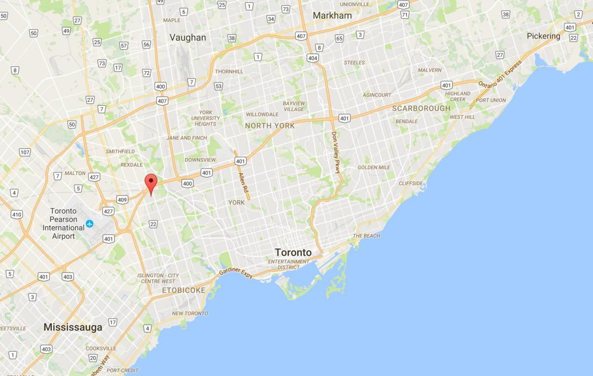 Peta Kingsview Kampung daerah Toronto