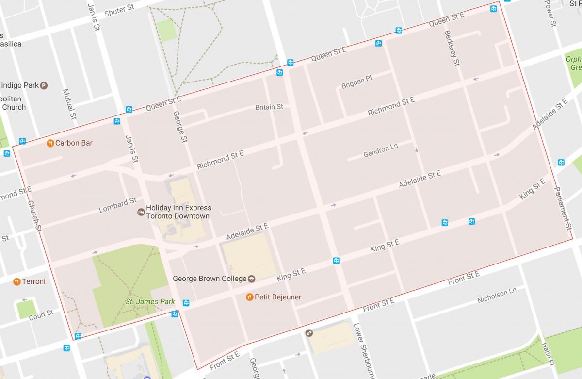 Peta Kota Tua lingkungan Toronto