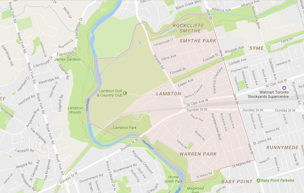 Peta Lambton kejiranan Toronto