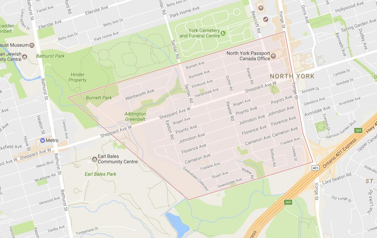 Peta Lansing kejiranan Toronto