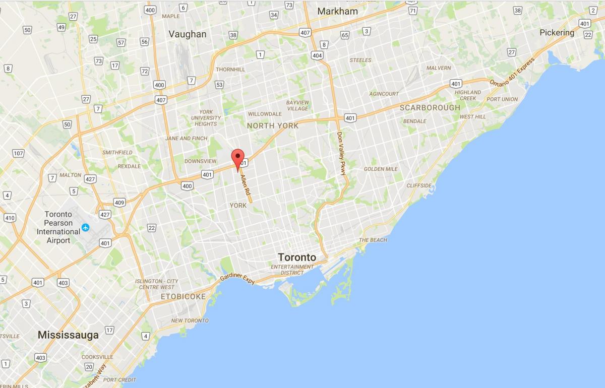 Peta Lawrence Heights daerah Toronto