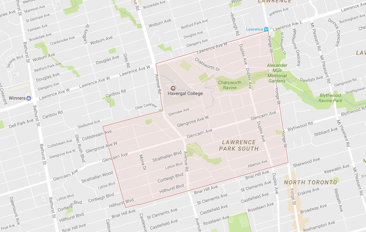 Peta Lytton Park lingkungan Toronto