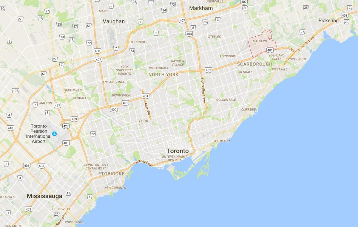 Peta Malvern daerah Toronto
