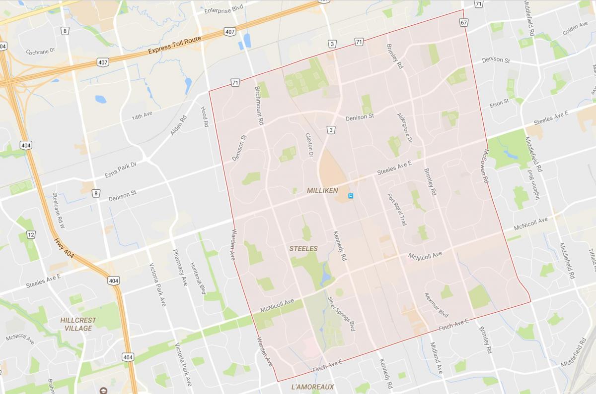 Peta Milliken kejiranan Toronto