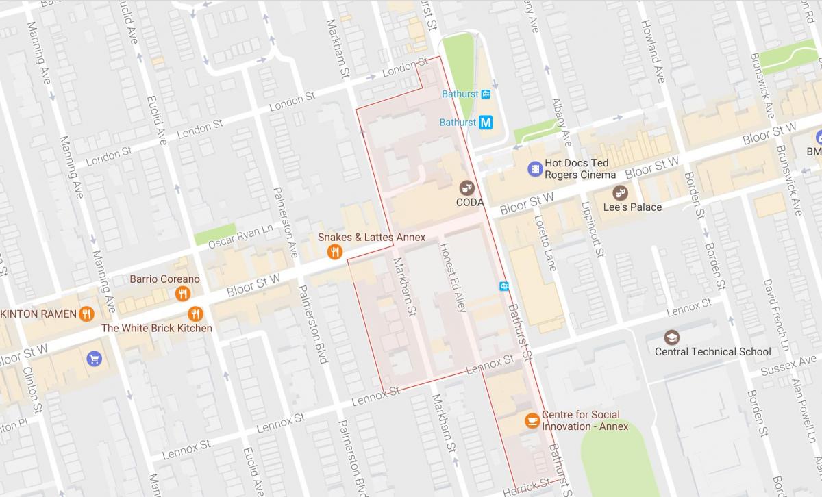 Peta Mirvish Kampung kejiranan Toronto