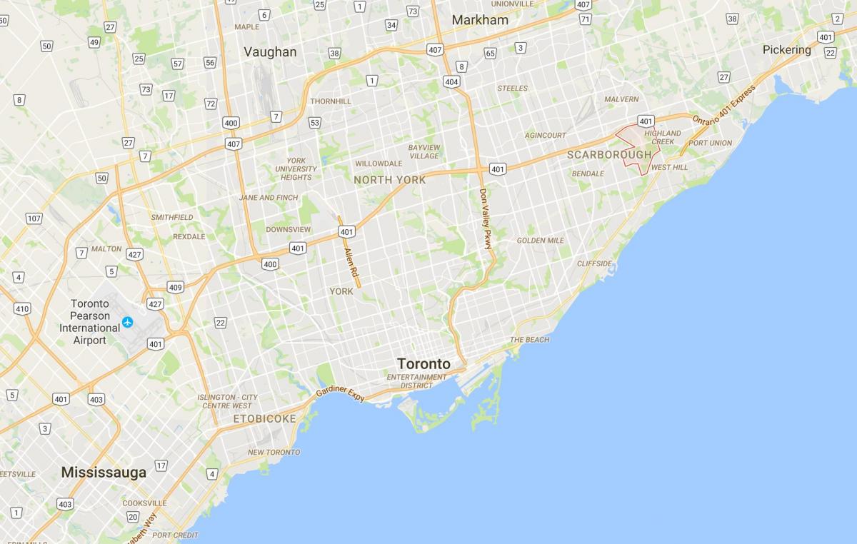 Peta dari Morningside daerah Toronto