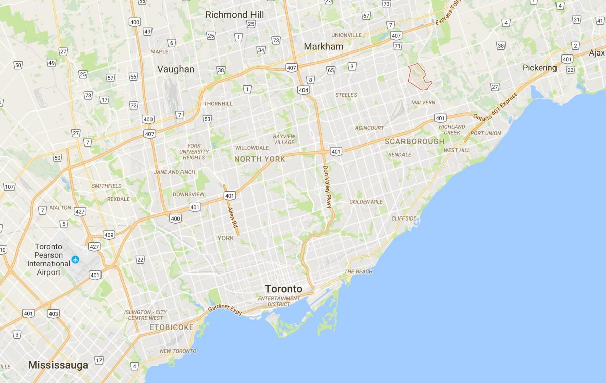 Peta dari Morningside Heights daerah Toronto