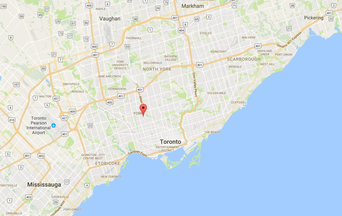 Peta Oakwood–Vaughan daerah Toronto