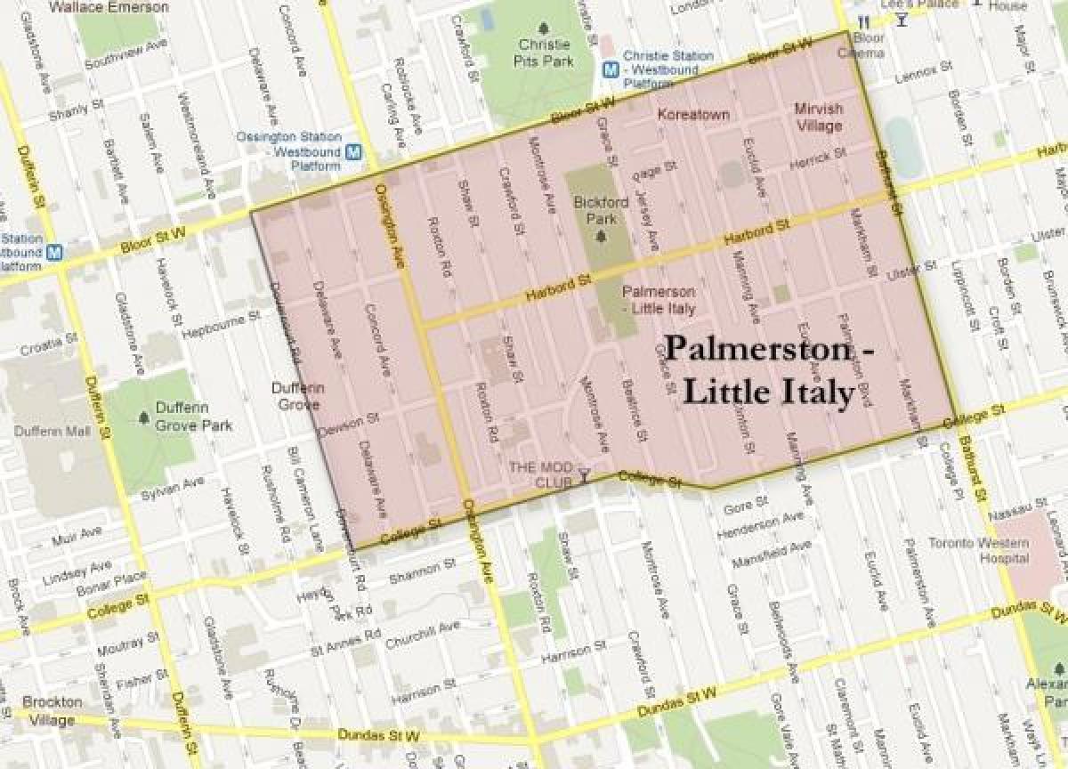 Peta Palmerston sedikit Itali Toronto
