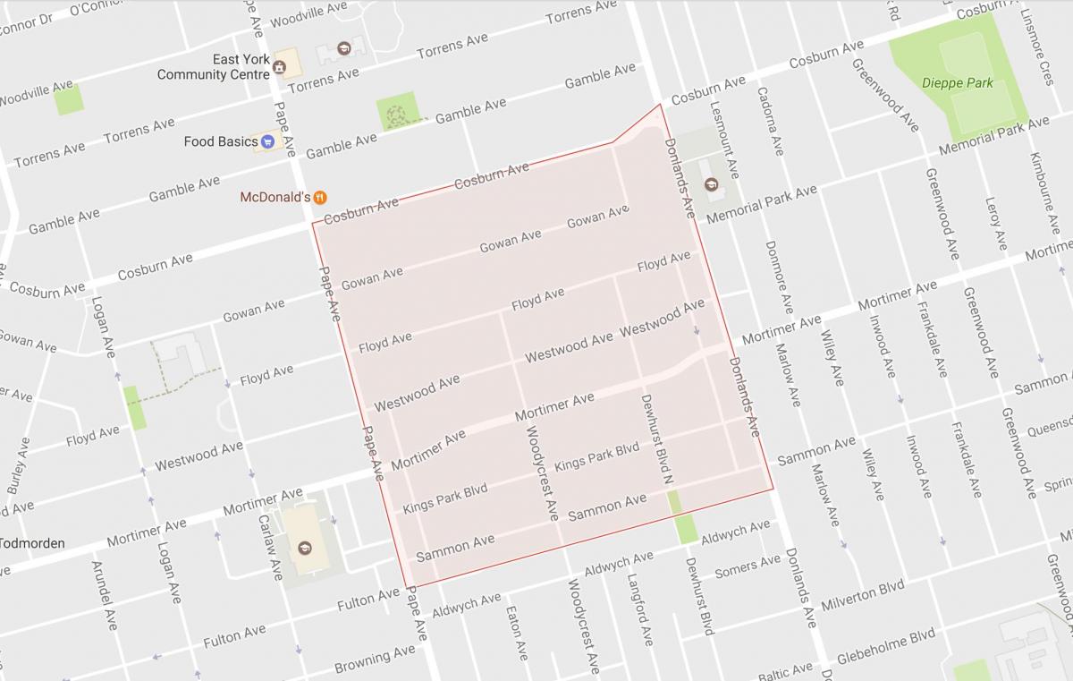 Peta Pape Kampung kejiranan Toronto