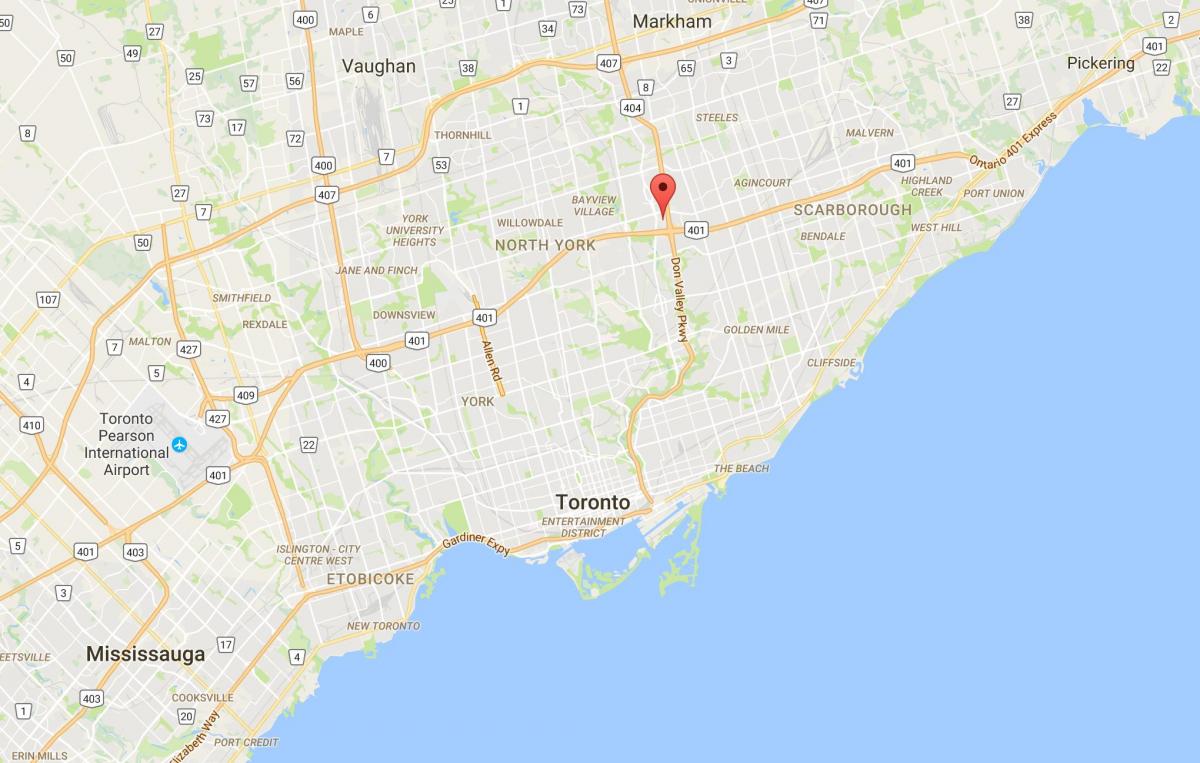 Peta Parkway daerah Hutan Toronto